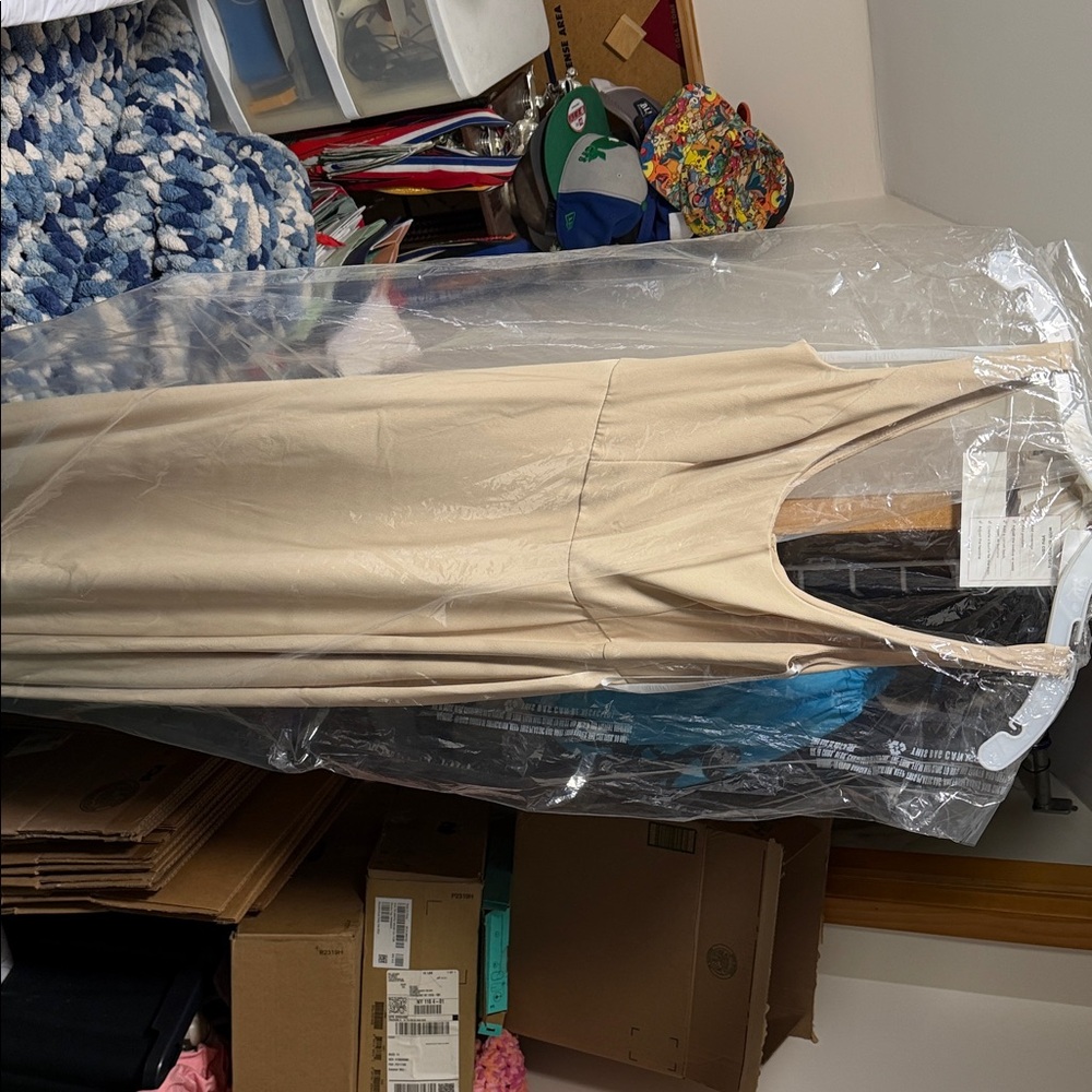 David's Bridal Cream bridesmaid dress